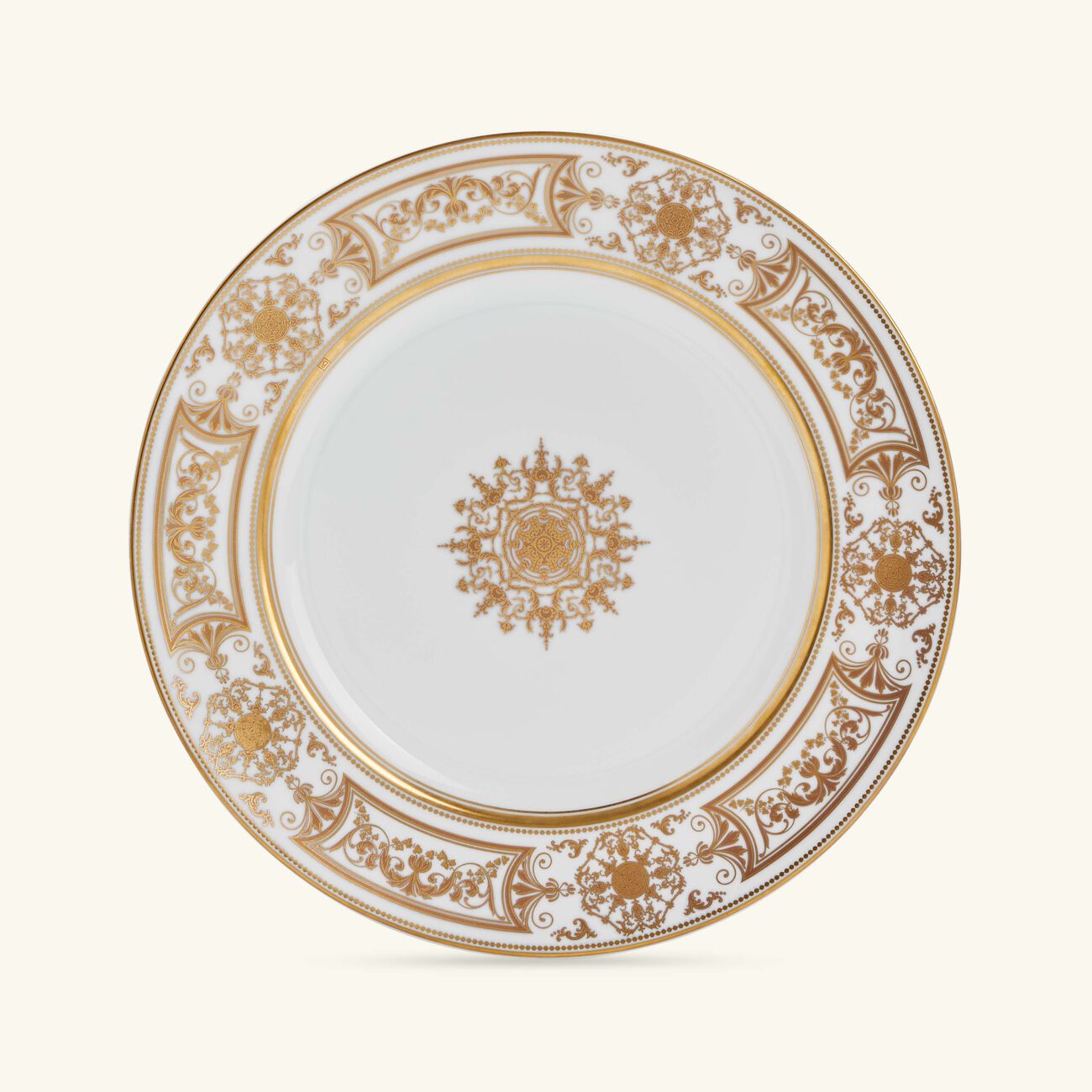 bernardaud aux rois dinner plate round gold 26cm