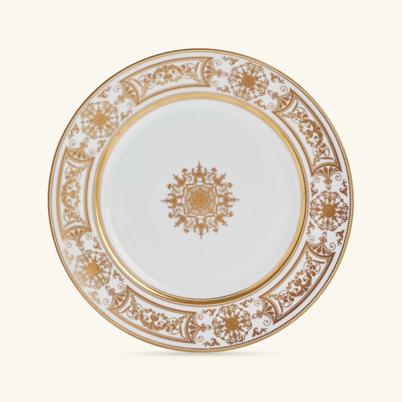 bernardaud aux rois dinner plate round gold 26cm