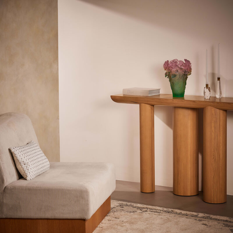 Rose Vase Medium Green daum rose vase medium green