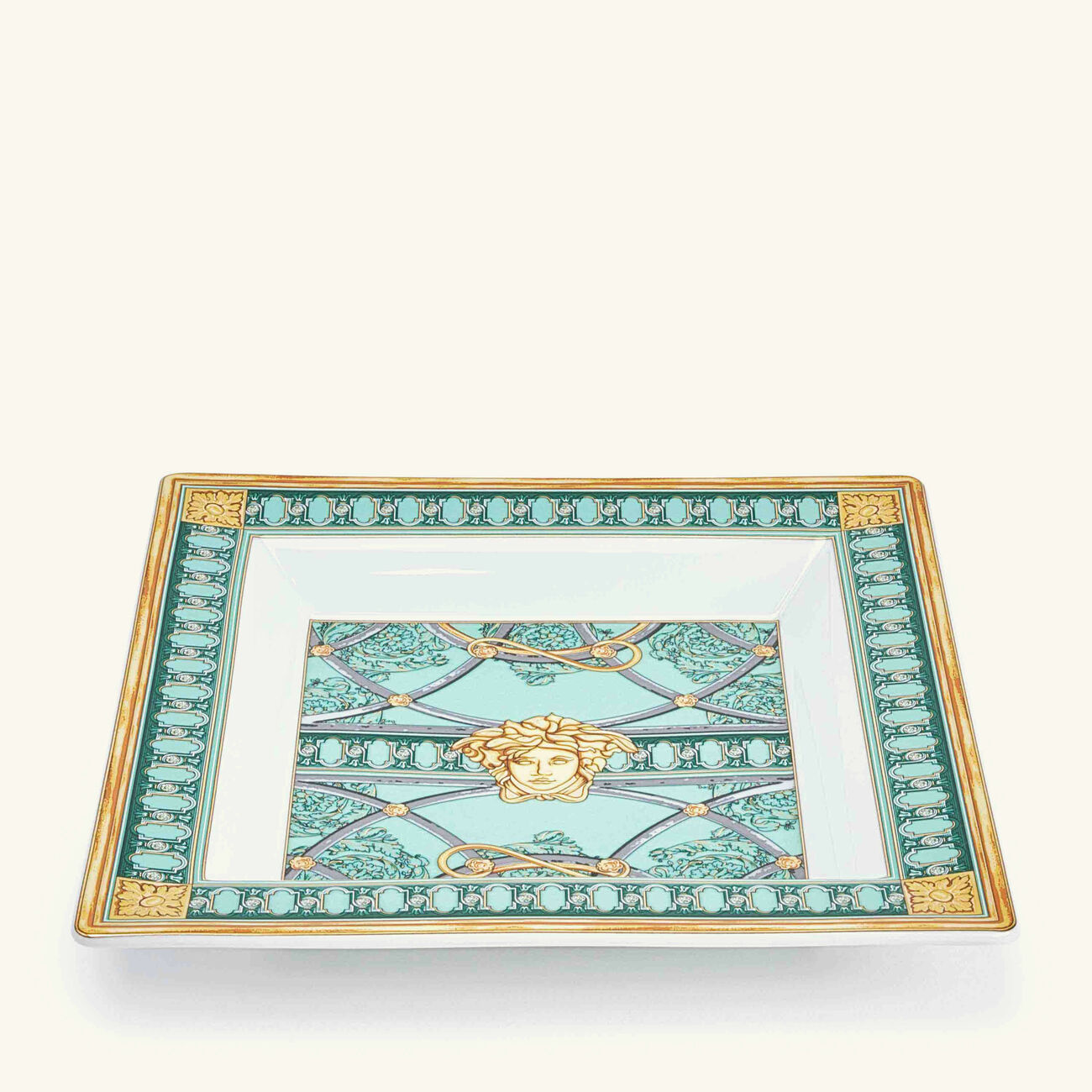 versace scala del palazzo verde trinket tray square small green