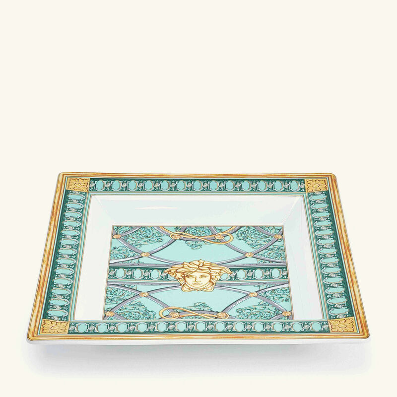 versace scala del palazzo verde trinket tray square small green