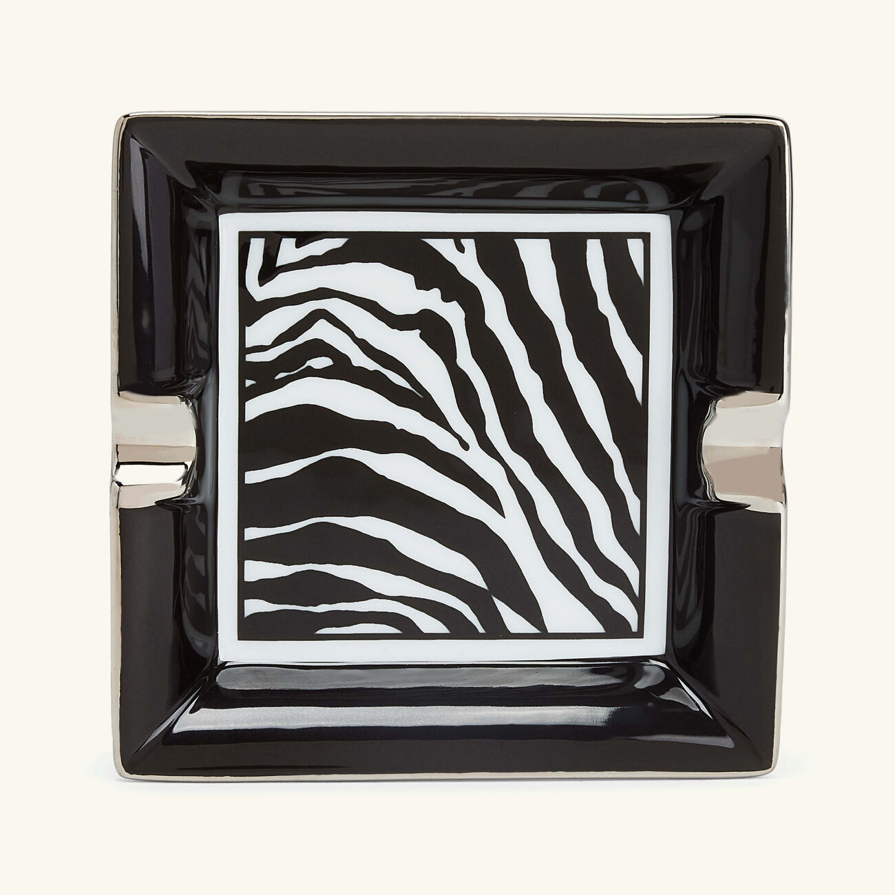 Zebra Ashtray Square Small Black dolce gabbana casa zebra ashtray square small black