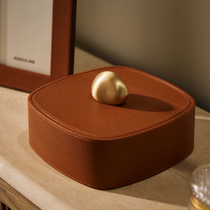 Pebble Trinket Box Camel assouline pebble trinket box camel