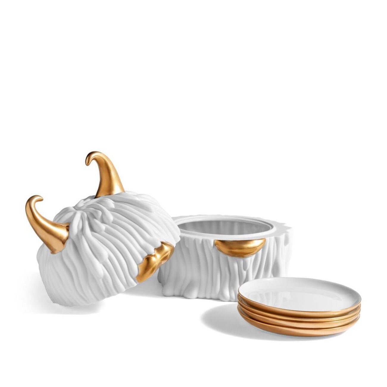 Haas Lynda Box & Plate White Set Of 4 l objet haas lynda box plate white set of 4