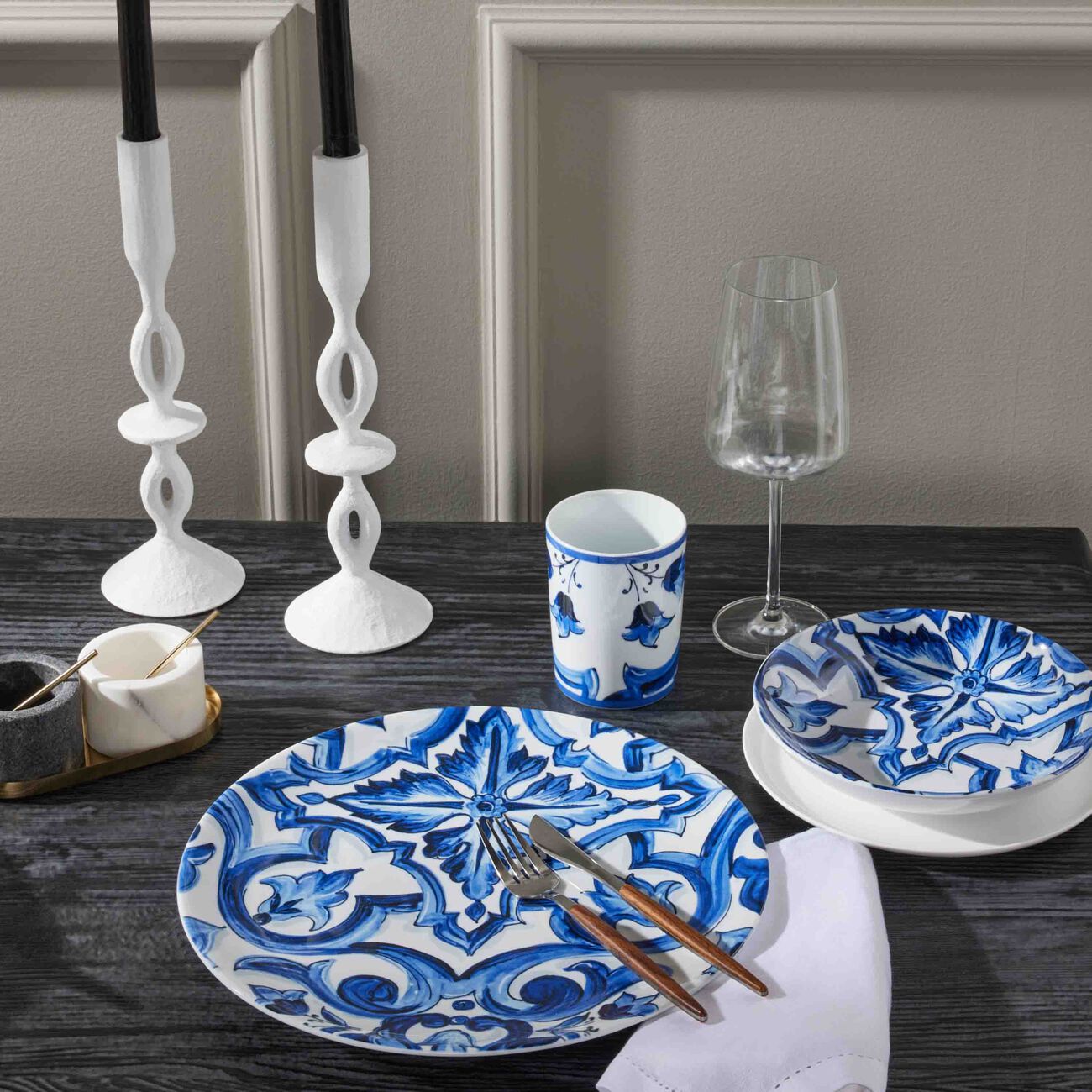 دولتشي أند غابانا كازا طقم من 6 كؤوس بلو ميديتيرانيو