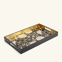 Lacquered Tray Rectangular Large Black les ottomans lacquered tray rectangular large black