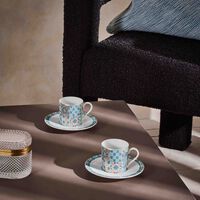 هافيلاند طقم بورتوفينو المؤلف من 4 فناجين للقهوة مع صحونها باللون الأزرق