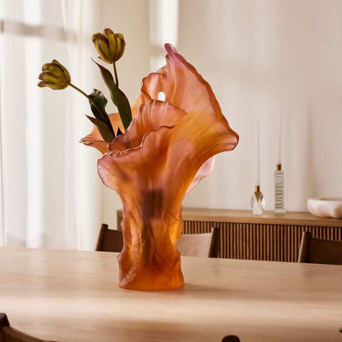 daum arum rose vase large pink