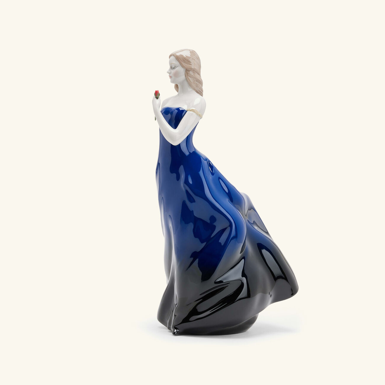 لادرو منحوتة روز بول متوسطة الحجم زرقاء