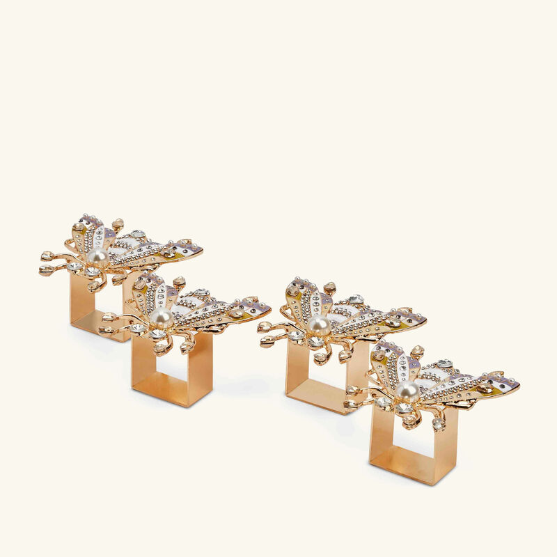 Glam Fly Napkin Ring Gold Set Of 4 kim seybert glam fly napkin ring gold set of 4