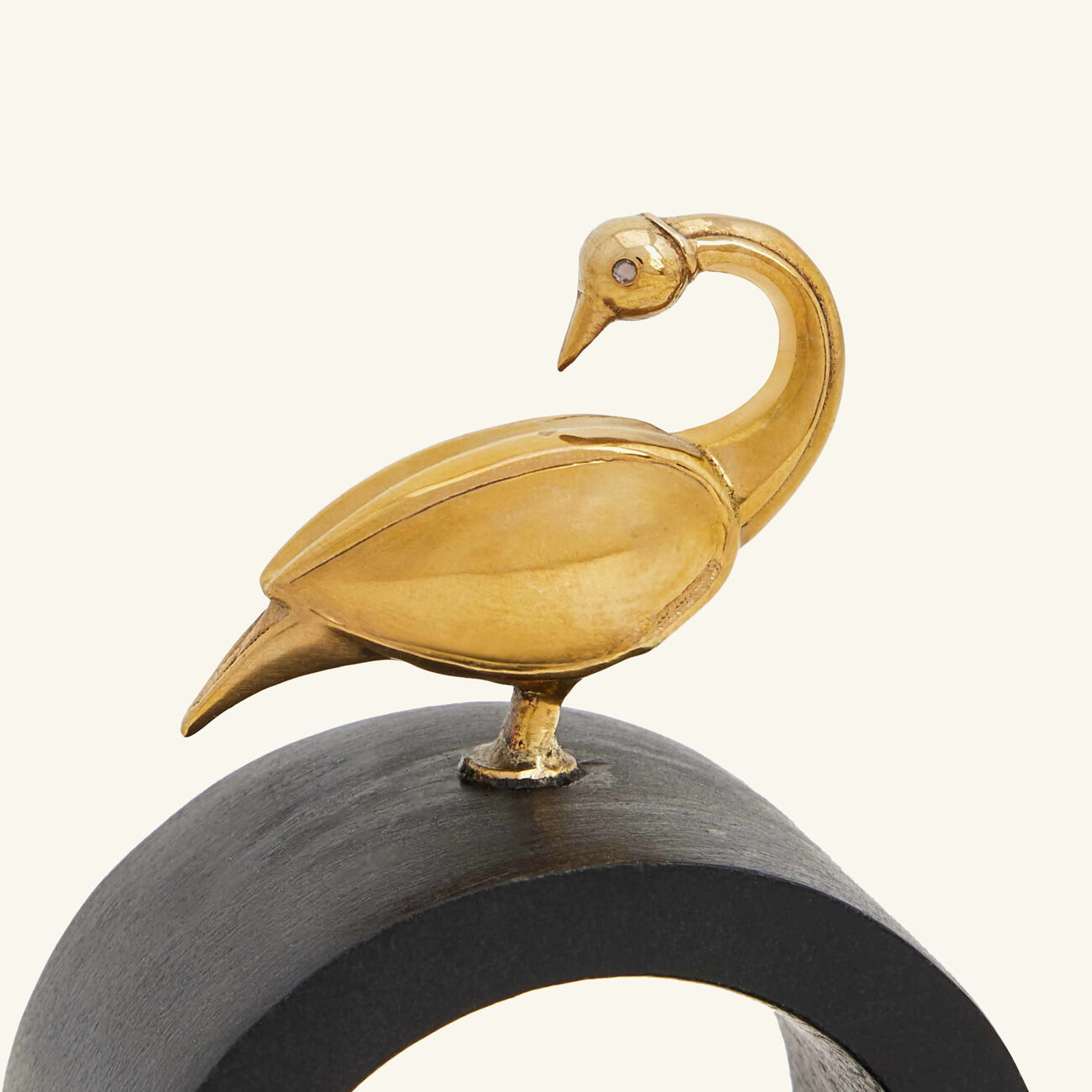 Heron Napkin Ring Black ira udaipur heron napkin ring black