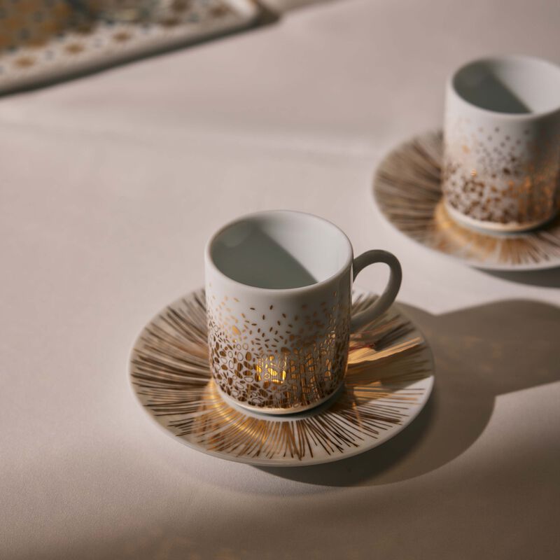 silsal tamrah by razan alazzouni dates spread bottom coffee cup   saucer gold set of 2