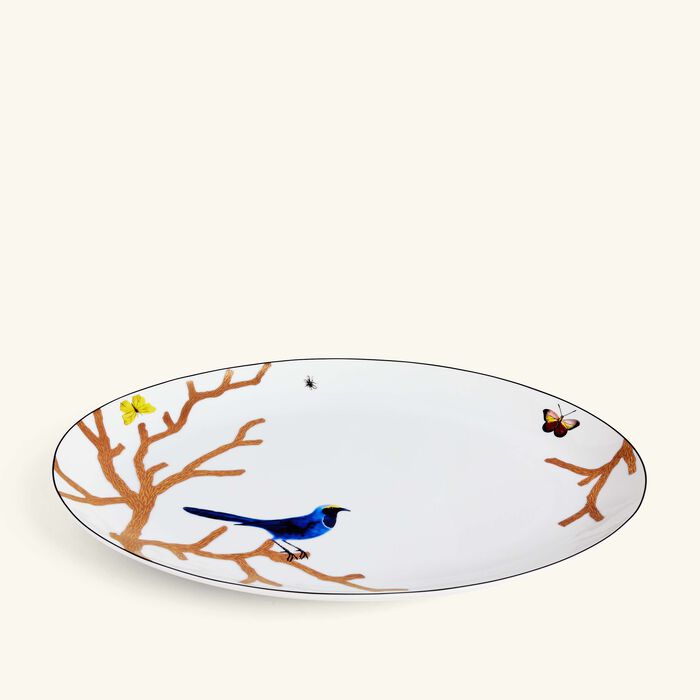 برناردو طبق الضيافة أو زوازو بيضاوي باللون الذهبي 38 سم