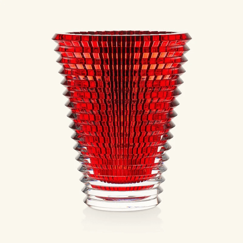 baccarat eye vase round large red