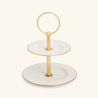 villari peacock 2 tier cake stand white