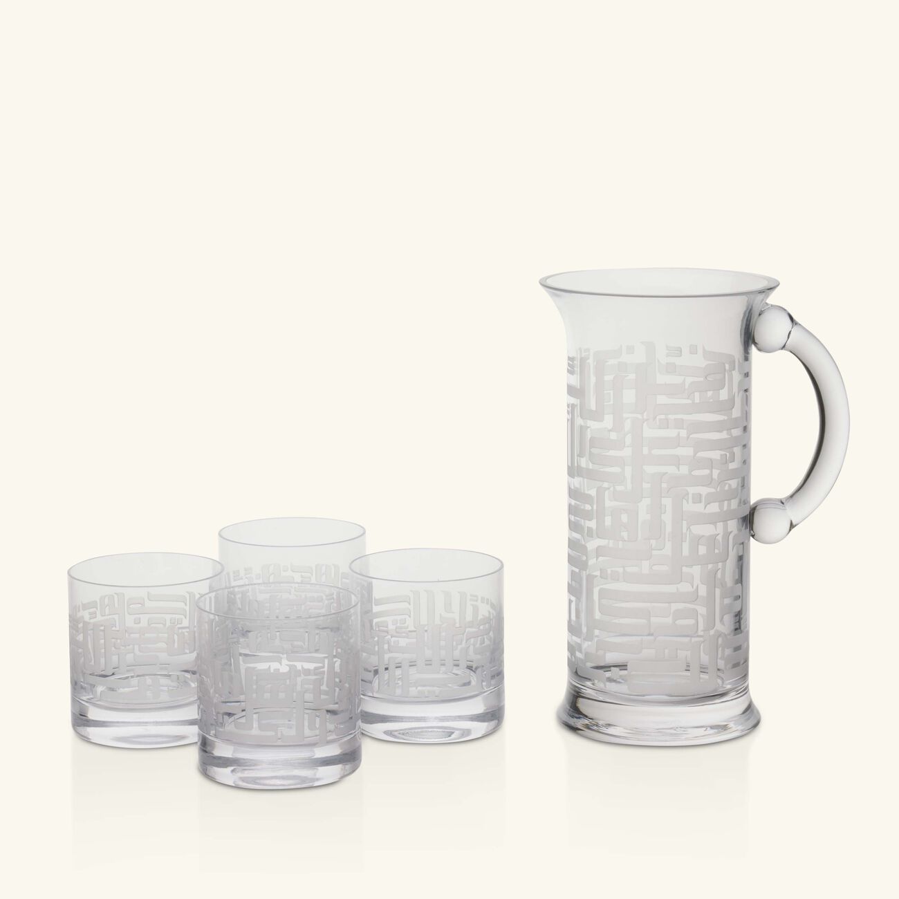 dimlaj dar drinking glass clear with jug set of 5