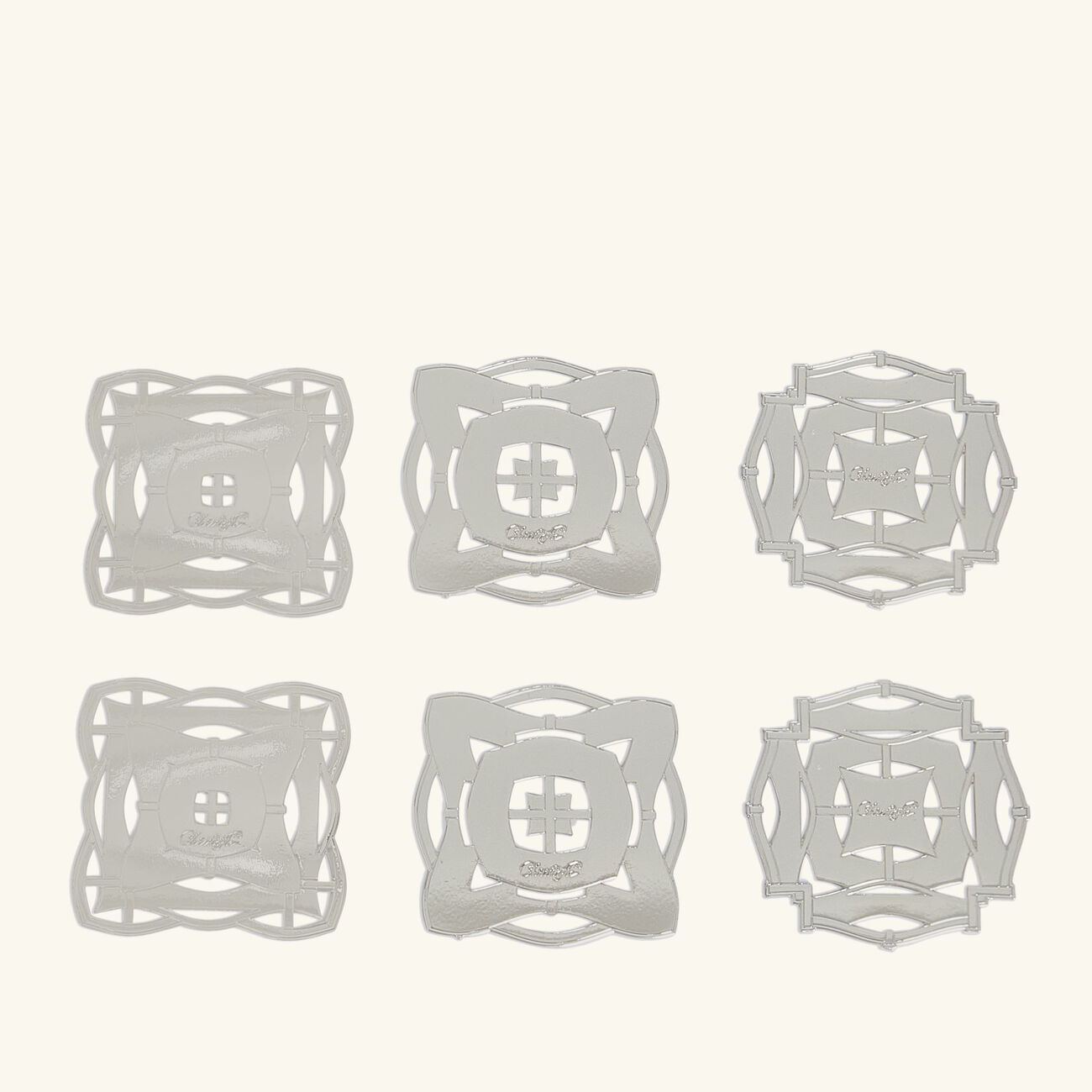 christofle s ve d argent 6 celebration ornaments mini silver plated