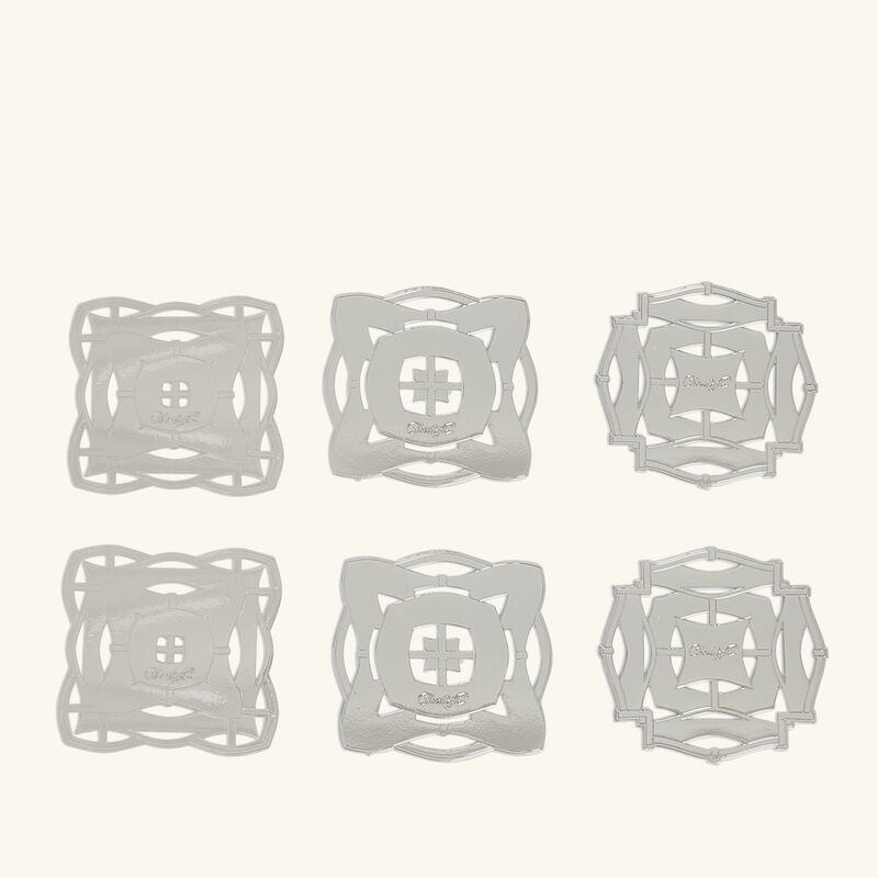 christofle s ve d argent 6 celebration ornaments mini silver plated