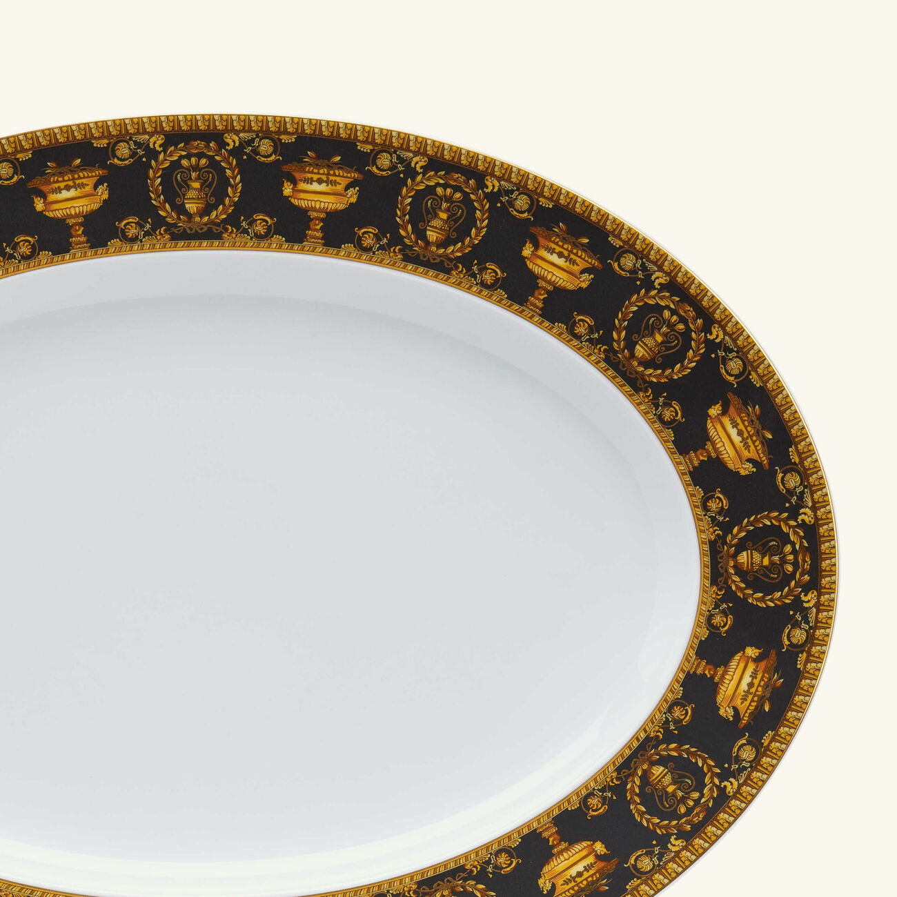versace i love baroque nero serving platter oval black 30cm