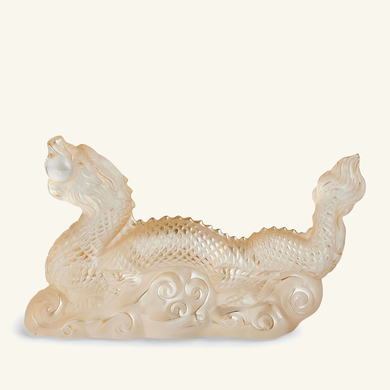 لاليك منحوتة تيانلونج على شكل تنّين صغيرة باللون الذهبي