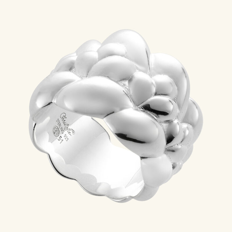 christofle babylone large bangle ring sterling silver size 51