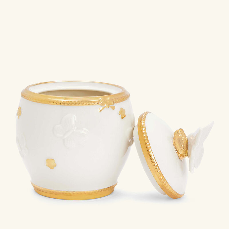 villari butterfly sugar bowl white