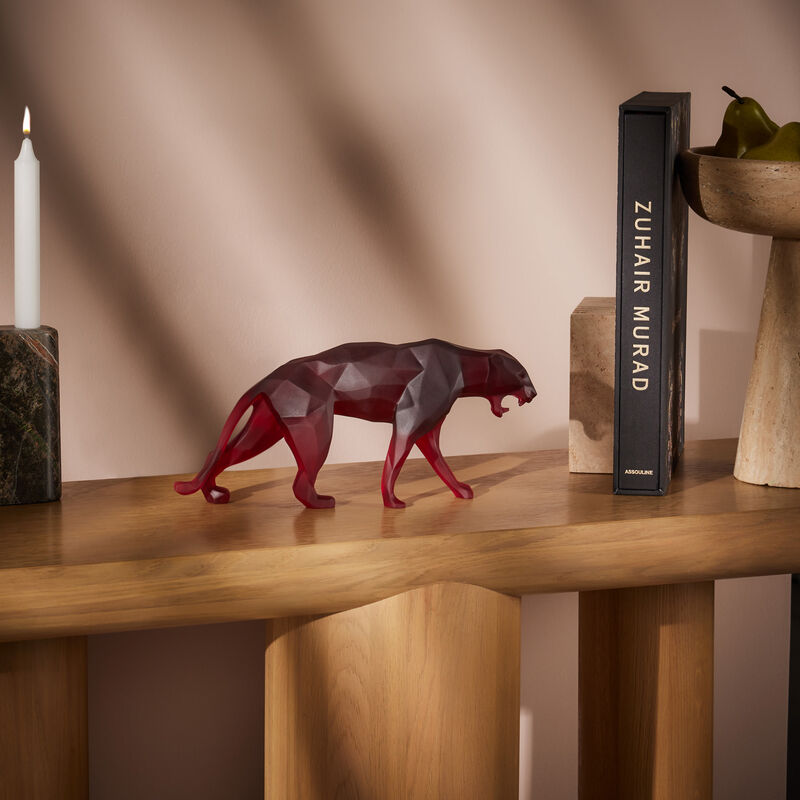 daum wild panther sculpture small red limited edition