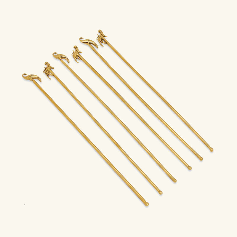 Sagar Swizzle Stir Gold Set Of 6 ira udaipur sagar swizzle stir gold set of 6