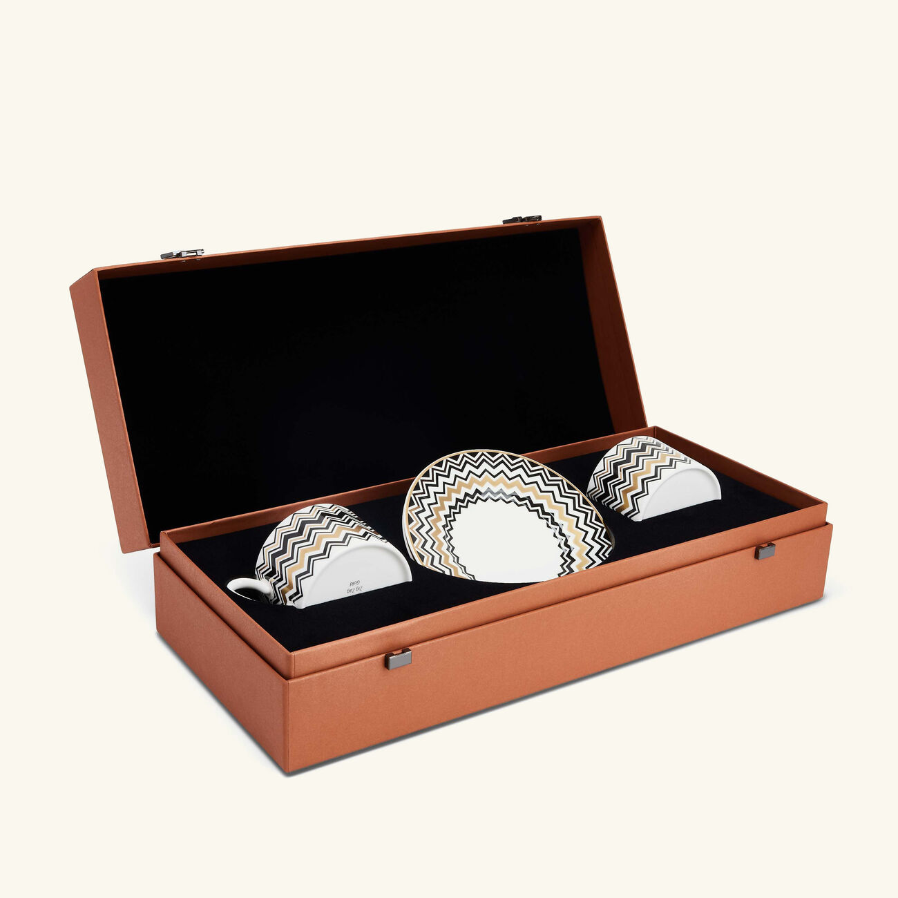 missoni home zig zag gold  tea cup   saucer pattern