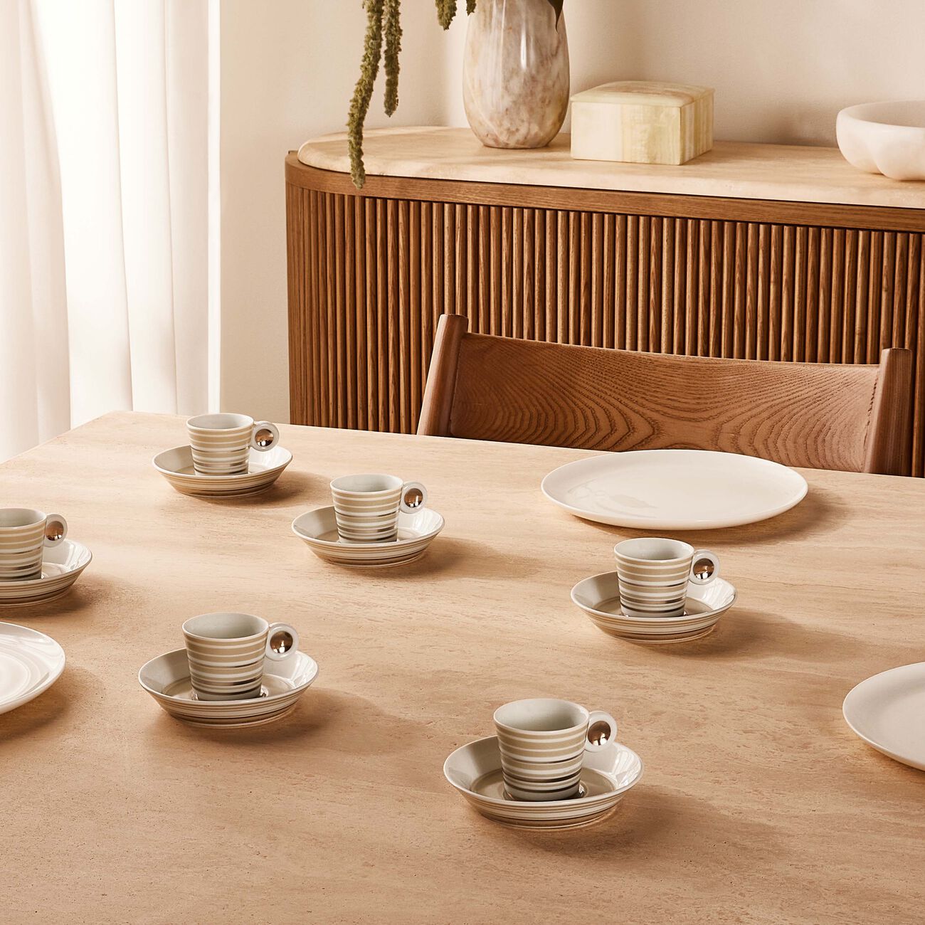 bernardaud lampeduza coffee cup   saucer silver set of 6