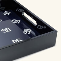 DG Logo Tray Rectangular Large Black dolce gabbana casa dg logo tray rectangular large black