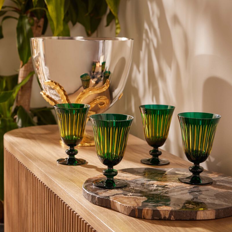 لوبجيه طقم بريزم المؤلف من 4 كؤوس للشراب باللون الأخضر