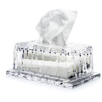 Clear Rectangular Tissues Holder With Base, small