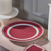 versace la greca signature charger plate round red 33cm