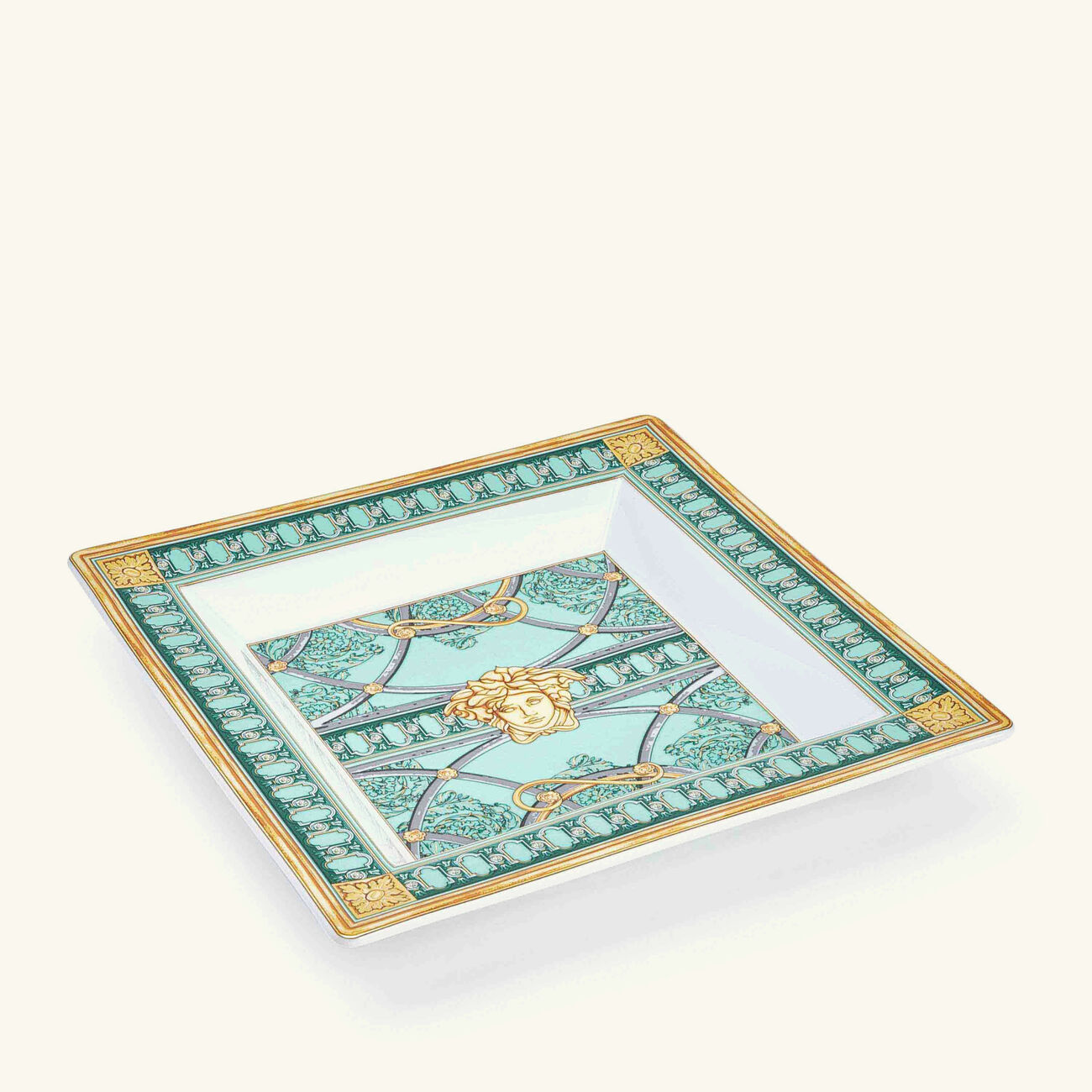 versace scala del palazzo verde trinket tray square small green