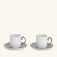 Aegean Coffee Cup & Saucer Silver Set Of 2 l objet aegean coffee cup saucer silver set of 2