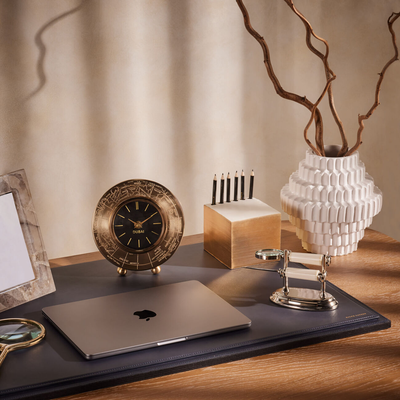 رالف لورين هوم لوح برينان المكتبي كبير أزرق