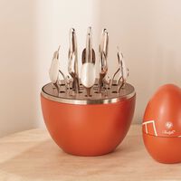 christofle mood roland garros party flatware set 24 pieces orange