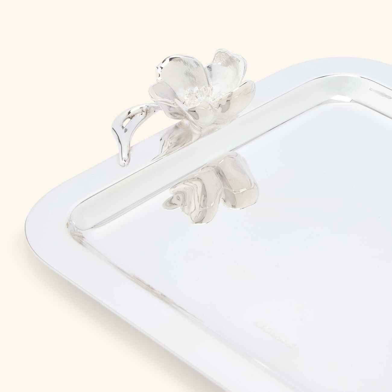 christofle anemone serving tray rectangular small silver plated