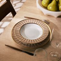 هافيلاند طقم كافالييه رويال المؤلف من طبقين للحساء بتصميم دائري ونقوش ذهبية بقياس 23 سم