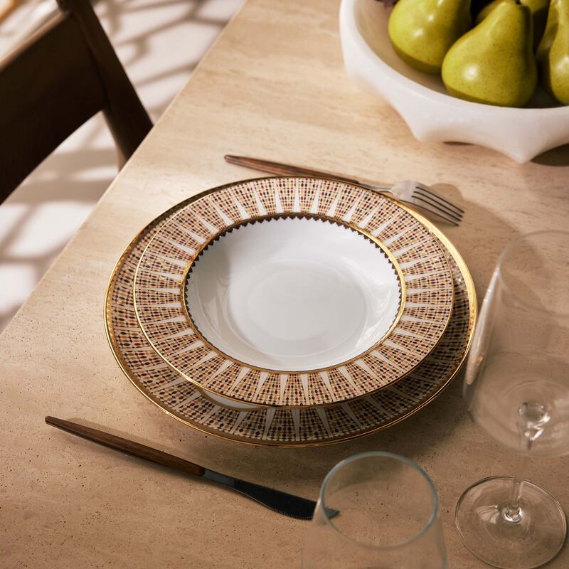 هافيلاند طقم كافالييه رويال المؤلف من طبقين للحساء بتصميم دائري ونقوش ذهبية بقياس 23 سم