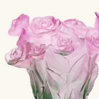 daum rose vase small pink