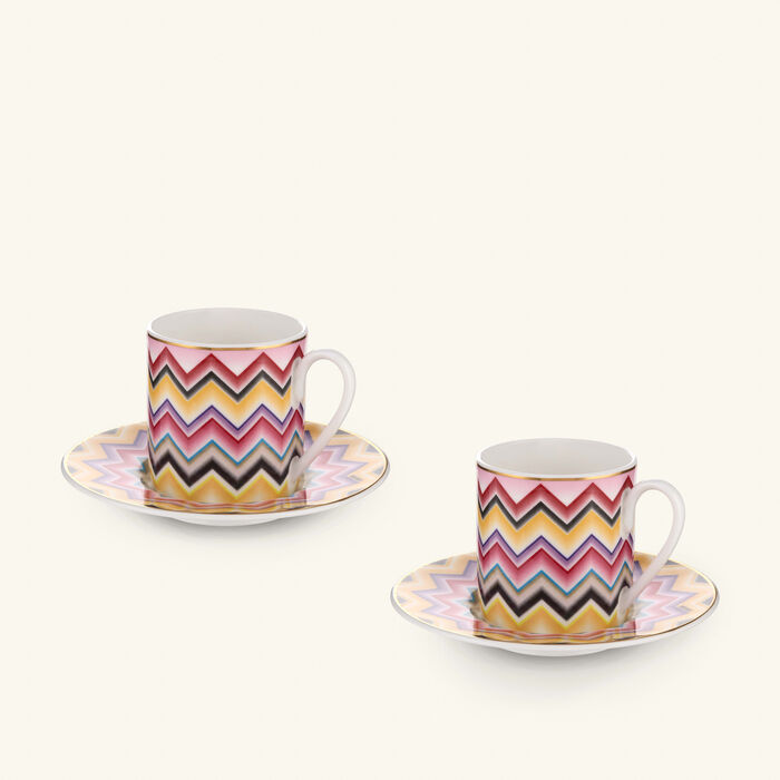 MARRAKECH Coffee Cup & Saucer Multicolor Set of 2 missoni home marrakech coffee cup saucer multicolor set of 2