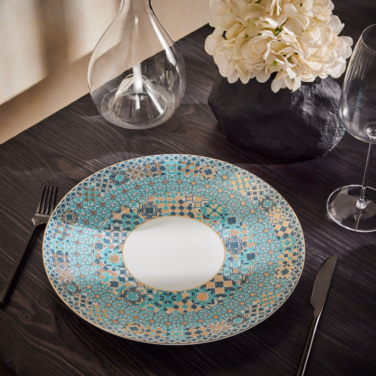 haviland portofino underplate round blue 32cm