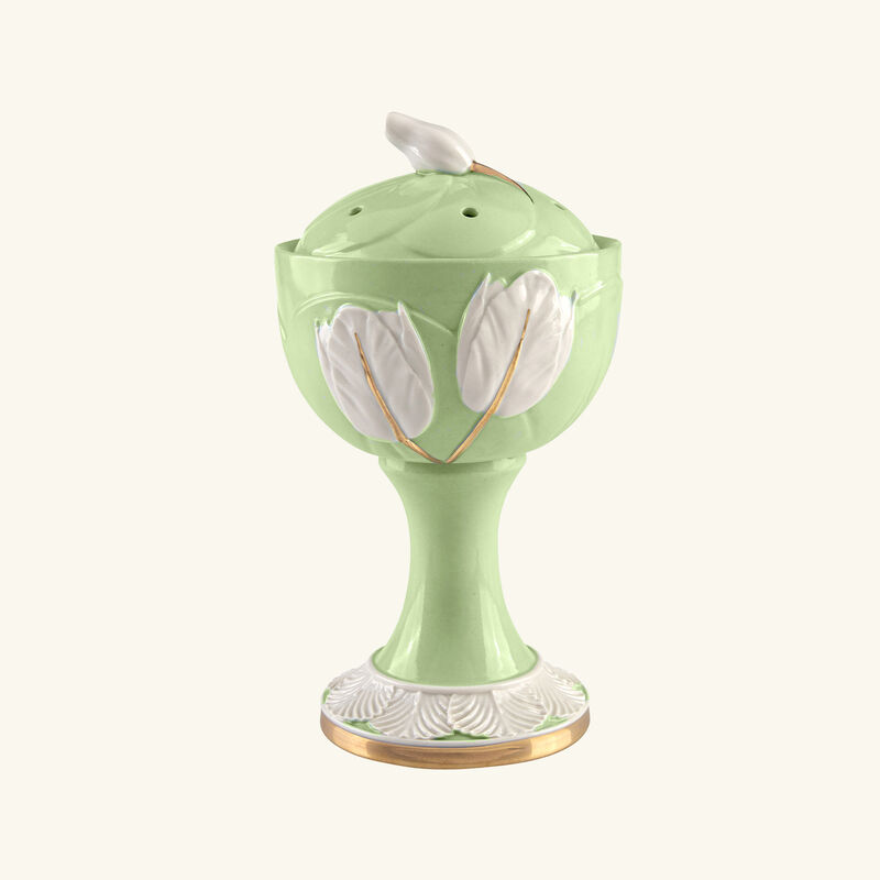 villari tulip incense burner green