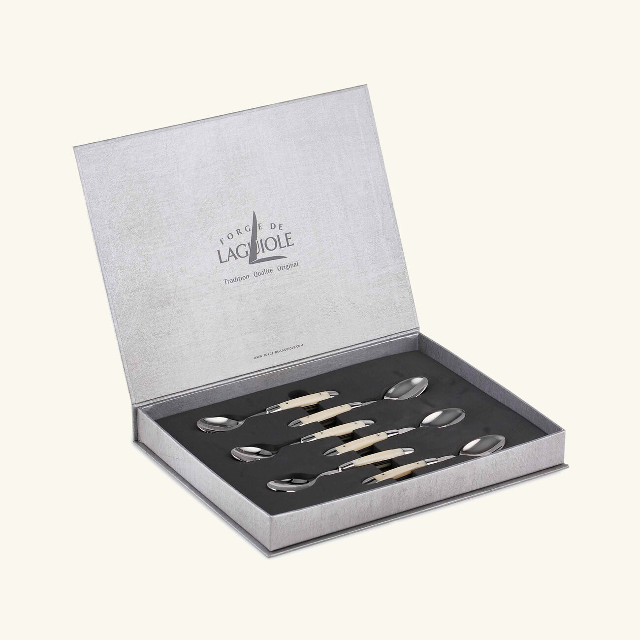 Acrylic Handle Coffee Spoon Silver Set of 6 forge de laguiole acrylic handle coffee spoon silver set of 6