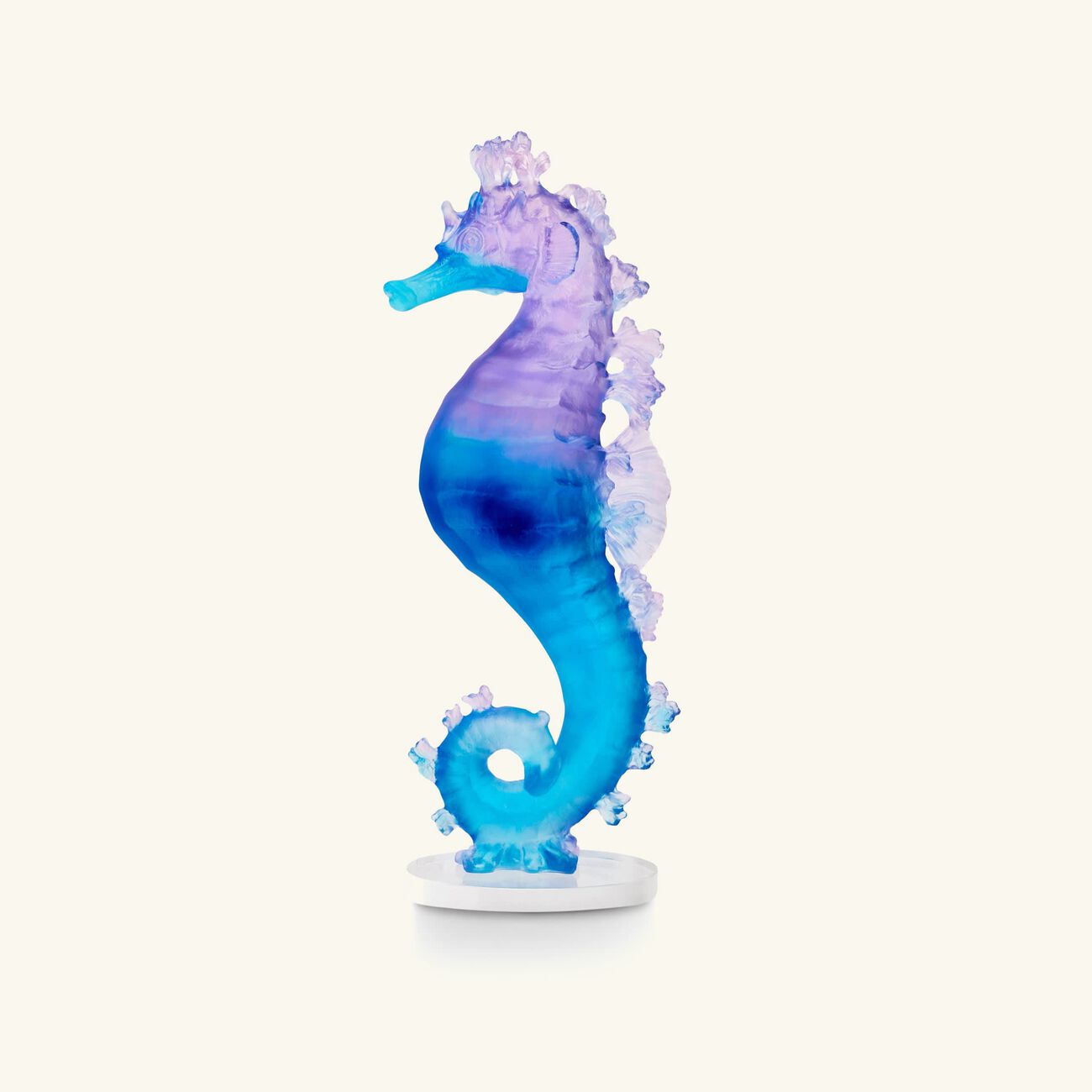 daum mer de corail seahorse figurine mini blue