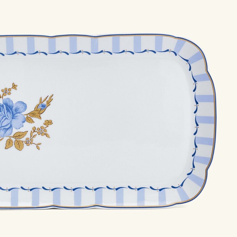 bernardaud brocante serving platter rectangular blue 38cm