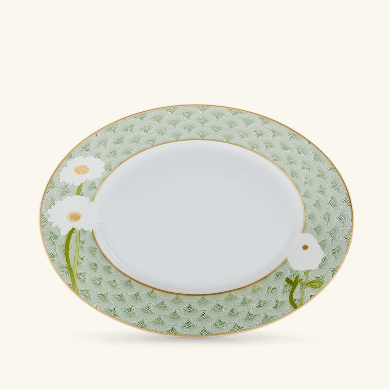 bernardaud praiana bread   butter plate oval green 21cm