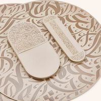 دملاج طقم نغم من إكسسوارات المائدة باللون البيج   6 قطع